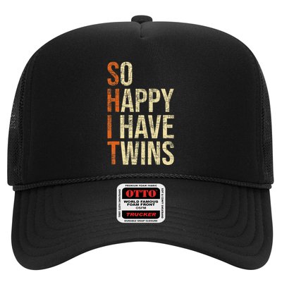 So Happy I Have Twins Twin Dad Father Mother Of Twins Trucker Hat