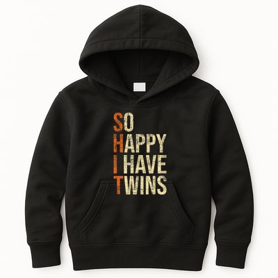 So Happy I Have Twins Twin Dad Father Mother Of Twins Kids Hoodie