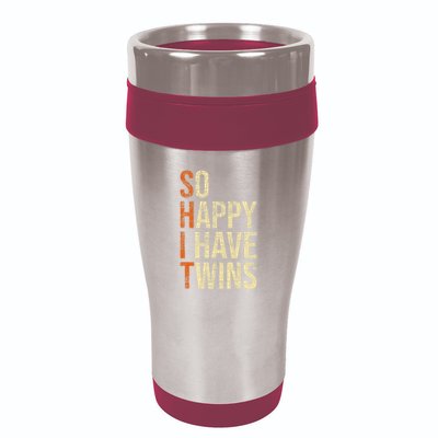 So Happy I Have Twins Twin Dad Father Mother Of Twins 16oz Travel Tumbler