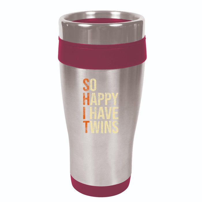 So Happy I Have Twins Twin Dad Father Mother Of Twins 16oz Travel Tumbler