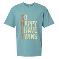 So Happy I Have Twins Twin Dad Father Mother Of Twins Sueded Cloud Jersey T-Shirt