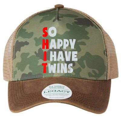 So Happy I Have Twins Funny Parent Twin Mom Dad Mothers Day Legacy Tie Dye Trucker Hat