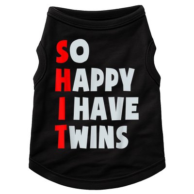 So Happy I Have Twins Funny Parent Twin Mom Dad Mothers Day Doggie Tank