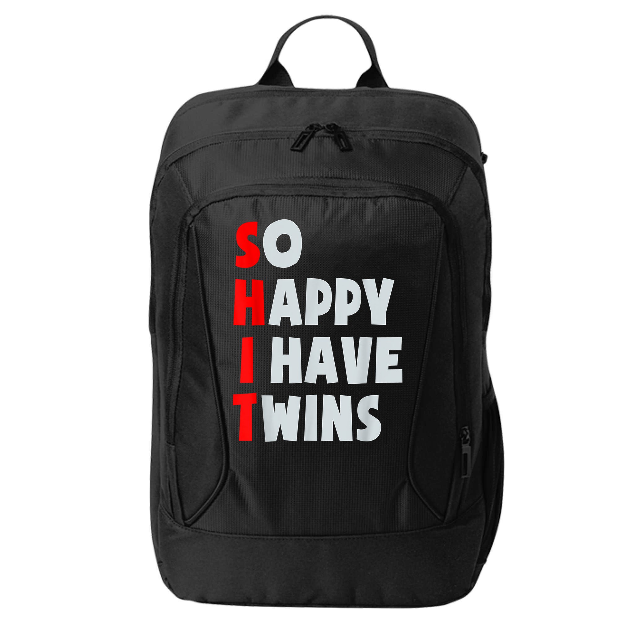So Happy I Have Twins Funny Parent Twin Mom Dad Mothers Day City Backpack