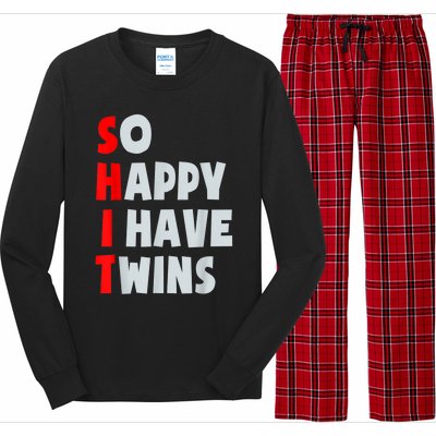 So Happy I Have Twins Funny Parent Twin Mom Dad Mothers Day Long Sleeve Pajama Set