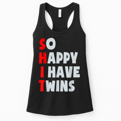 So Happy I Have Twins Funny Parent Twin Mom Dad Mothers Day Womens Tank Top