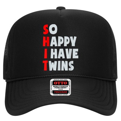 So Happy I Have Twins Funny Parent Twin Mom Dad Mothers Day Trucker Hat