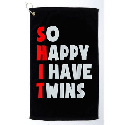 So Happy I Have Twins Funny Parent Twin Mom Dad Mothers Day Golf Towel