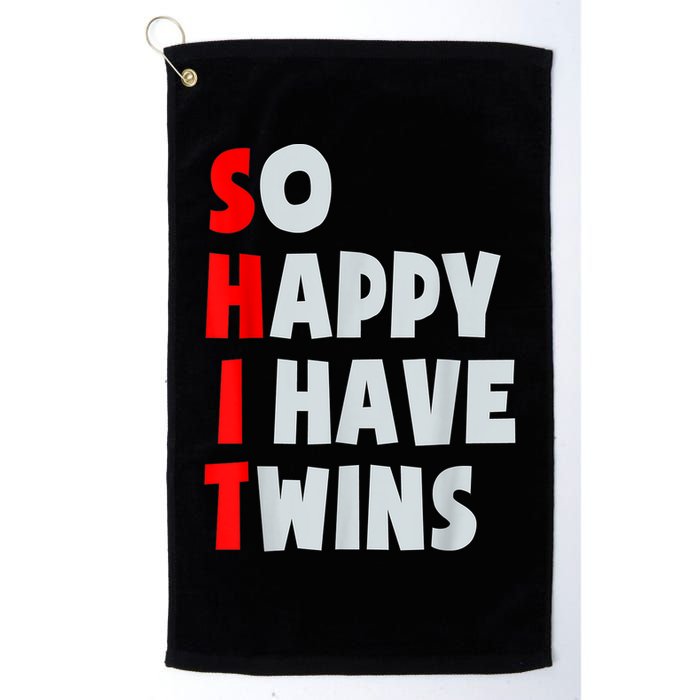 So Happy I Have Twins Funny Parent Twin Mom Dad Mothers Day Golf Towel