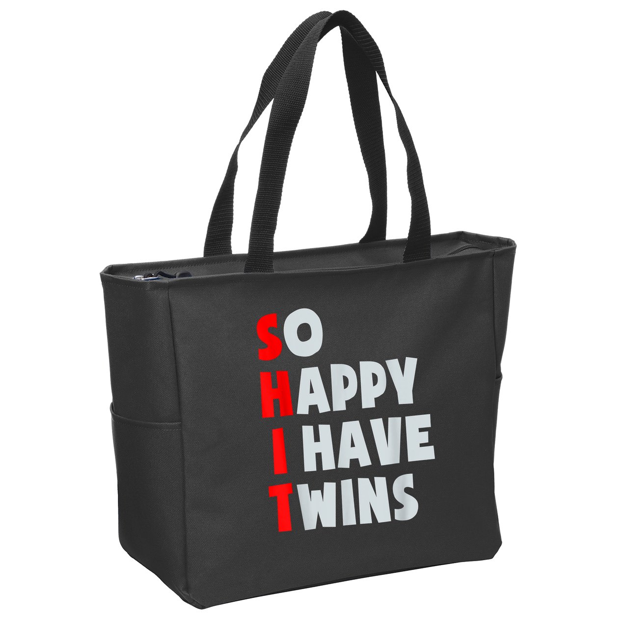So Happy I Have Twins Funny Parent Twin Mom Dad Mothers Day Zip Tote Bag