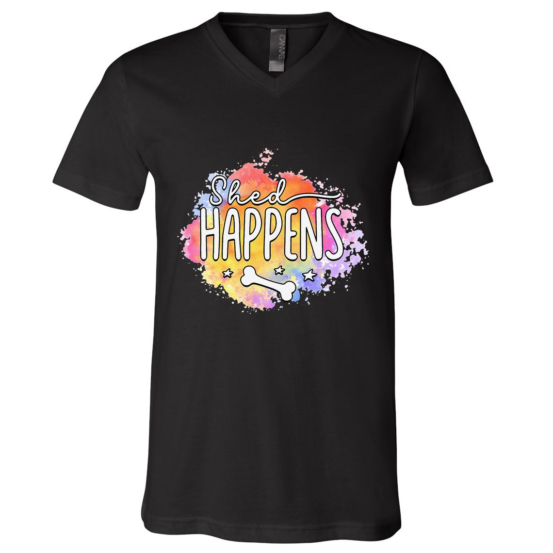 Shed Happens Is Dog Paws Is Dog Lover Is Dog Mom Is Dog Dad V-Neck T-Shirt