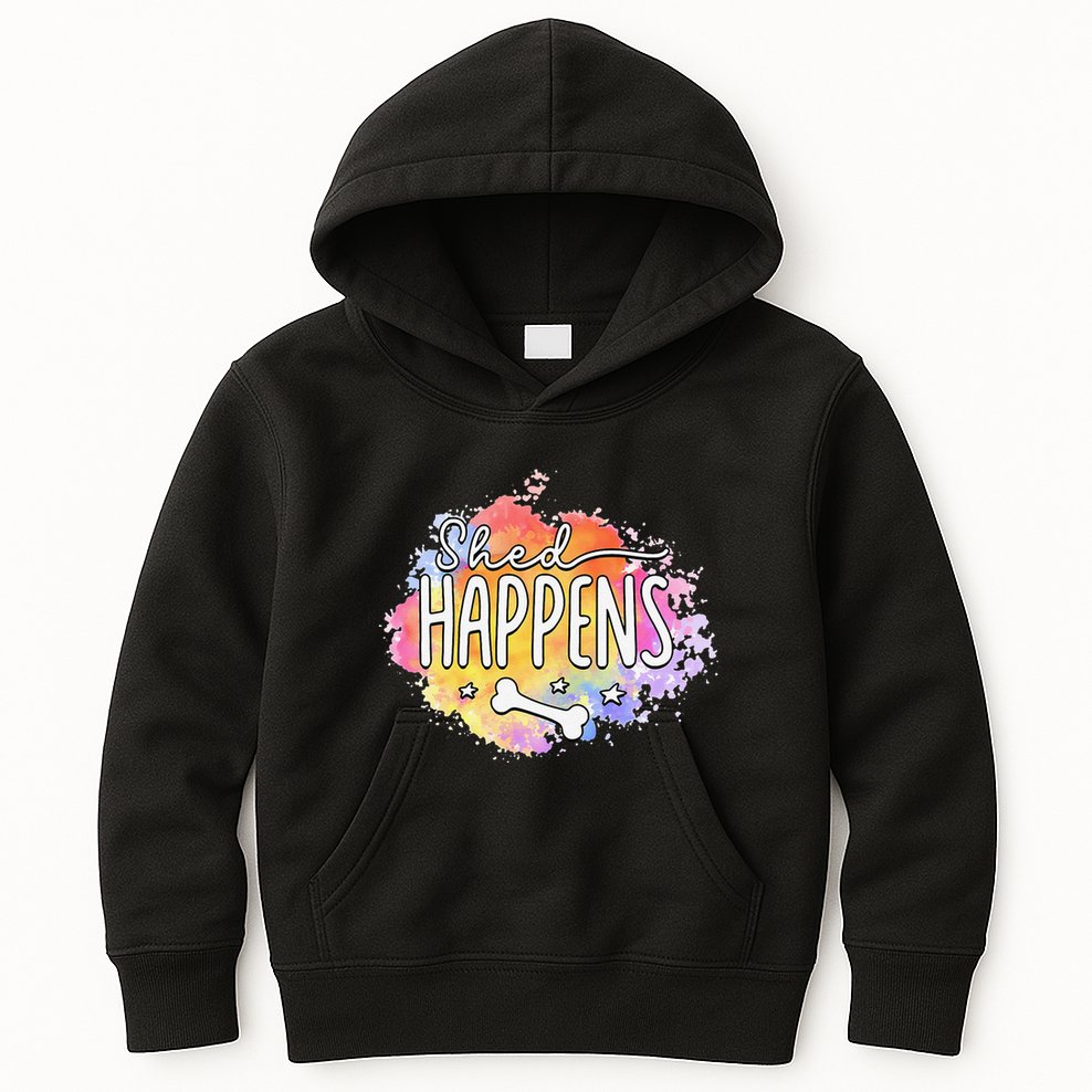 Shed Happens Is Dog Paws Is Dog Lover Is Dog Mom Is Dog Dad Kids Hoodie