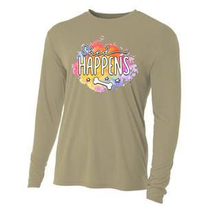 Shed Happens Is Dog Paws Is Dog Lover Is Dog Mom Is Dog Dad Cooling Performance Long Sleeve Crew