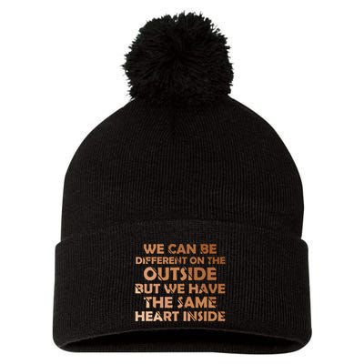 Same Heart Inside Juneteenth Black History Month Women Pom Pom 12in Knit Beanie