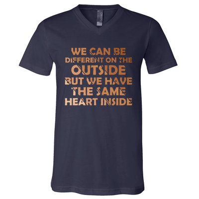 Same Heart Inside Juneteenth Black History Month Women V-Neck T-Shirt