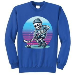 Skeleton Hockey Ice Uniform Beanie Puck Stick Playful Bones Funny Gift Sweatshirt