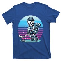 Skeleton Hockey Ice Uniform Beanie Puck Stick Playful Bones Funny Gift T-Shirt