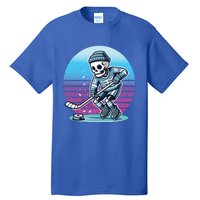 Skeleton Hockey Ice Uniform Beanie Puck Stick Playful Bones Funny Gift Tall T-Shirt