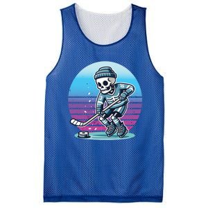 Skeleton Hockey Ice Uniform Beanie Puck Stick Playful Bones Funny Gift Mesh Reversible Basketball Jersey Tank