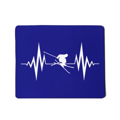 Skiing Heartbeat I Love Skiing Winter Sports Racing Skier Cute Gift Mousepad