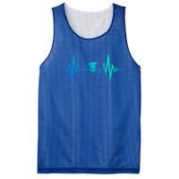 Skiing Heartbeat I Love Skiing Winter Sports Racing Skier Gift Mesh Reversible Basketball Jersey Tank