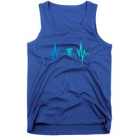 Skiing Heartbeat I Love Skiing Winter Sports Racing Skier Gift Tank Top