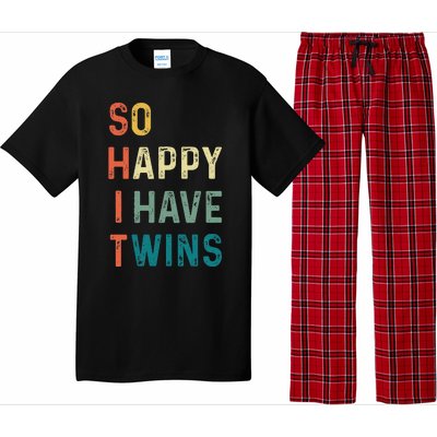 So Happy I Have Twins Funny Mom Dad Parent Saying Slogan Pajama Set