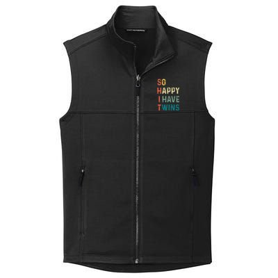 So Happy I Have Twins Funny Mom Dad Parent Saying Slogan Collective Smooth Fleece Vest