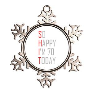 So Happy I Am Seventy Today 70th Birthday Gift Metallic Star Ornament