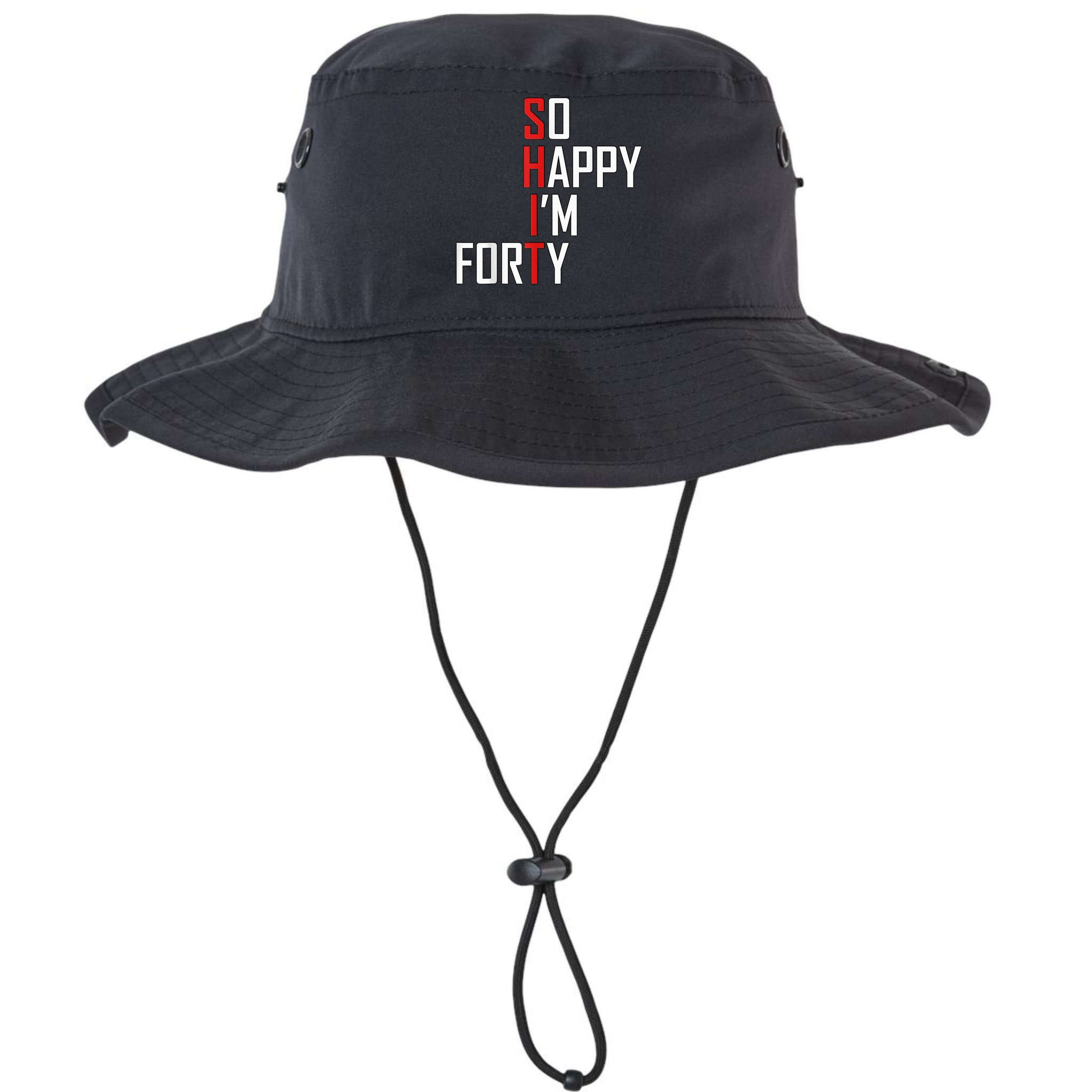 So Happy I'm Forty Funny 40th Birthday 40 Year Old Gag Gift Bucket Hat