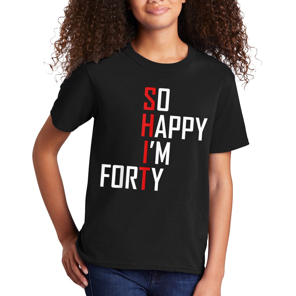 So Happy I'm Forty Funny 40th Birthday 40 Year Old Gag Gift Kids T-Shirt