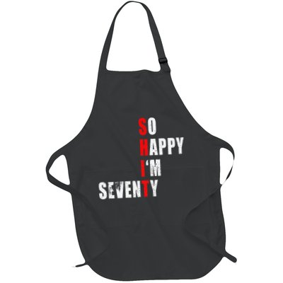 SO HAPPY I'M SEVENTY FUNNY 70th BIRTHDAY TEXT QUOTE GIFTS Apron