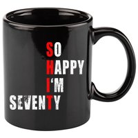 SO HAPPY I'M SEVENTY FUNNY 70th BIRTHDAY TEXT QUOTE GIFTS 11oz C Handle Ceramic Mug