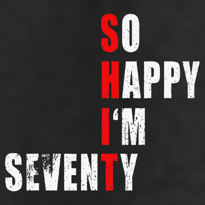 SO HAPPY I'M SEVENTY FUNNY 70th BIRTHDAY TEXT QUOTE GIFTS Golf Towel