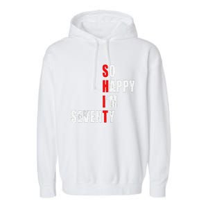 SO HAPPY I'M SEVENTY FUNNY 70th BIRTHDAY TEXT QUOTE GIFTS Garment-Dyed Fleece Hoodie