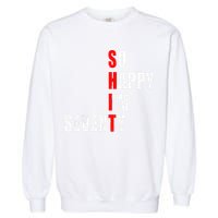 SO HAPPY I'M SEVENTY FUNNY 70th BIRTHDAY TEXT QUOTE GIFTS Garment-Dyed Sweatshirt