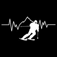 Skier Heartbeat I Alpine Cross Coutry Skiing Gift Cooling Performance Crew T-Shirt