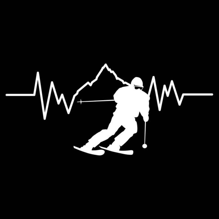 Skier Heartbeat I Alpine Cross Coutry Skiing Gift Cooling Performance Crew T-Shirt