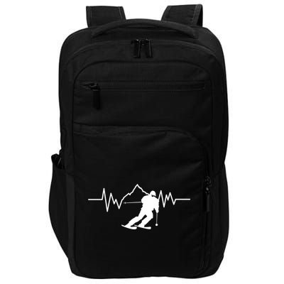 Skier Heartbeat I Alpine Cross Coutry Skiing Gift Impact Tech Backpack