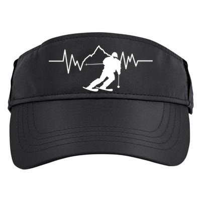 Skier Heartbeat I Alpine Cross Coutry Skiing Gift Adult Drive Performance Visor