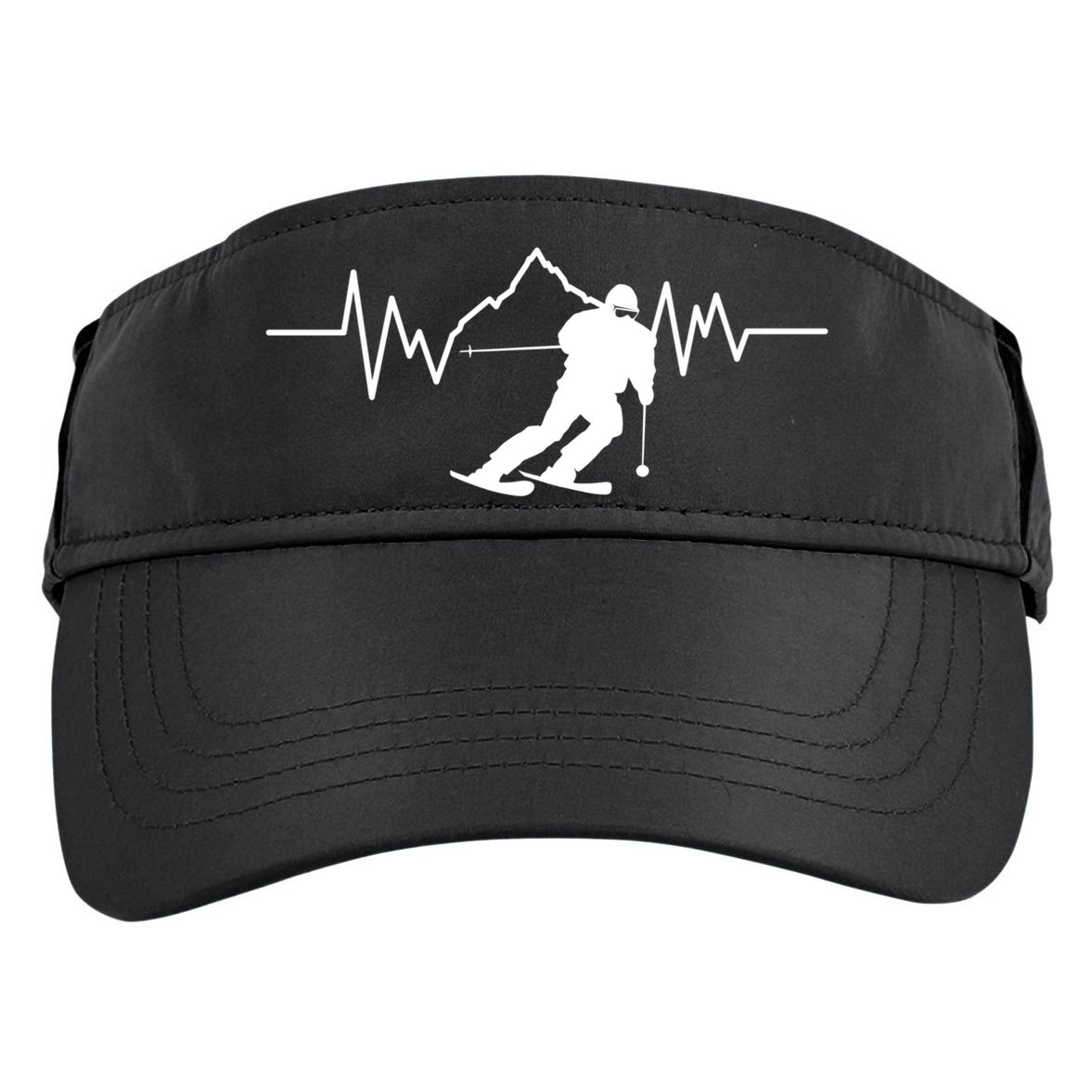Skier Heartbeat I Alpine Cross Coutry Skiing Gift Adult Drive Performance Visor