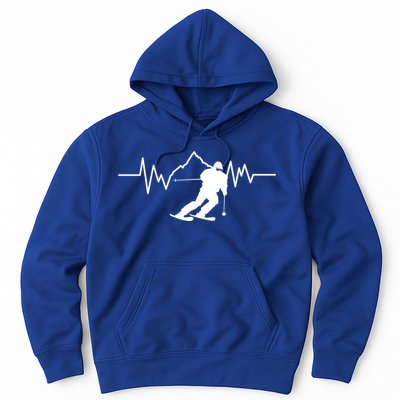 Skier Heartbeat I Alpine Cross Coutry Skiing Gift Hoodie