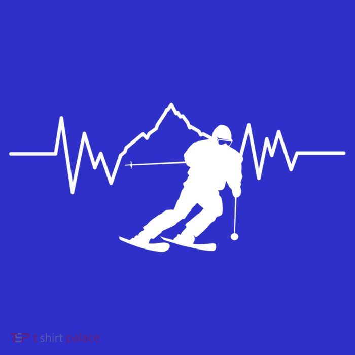 Skier Heartbeat I Alpine Cross Coutry Skiing Gift Tall T-Shirt