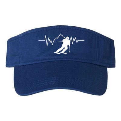 Skier Heartbeat I Alpine Cross Coutry Skiing Gift Visor