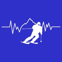 Skier Heartbeat I Alpine Cross Coutry Skiing Gift Zip Tote Bag