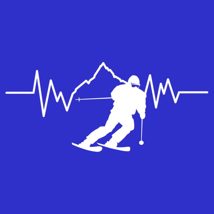 Skier Heartbeat I Alpine Cross Coutry Skiing Gift Zip Tote Bag