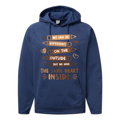 Same Heart Inside Black History Month Africa Juneteenth Gift Performance Fleece Hoodie