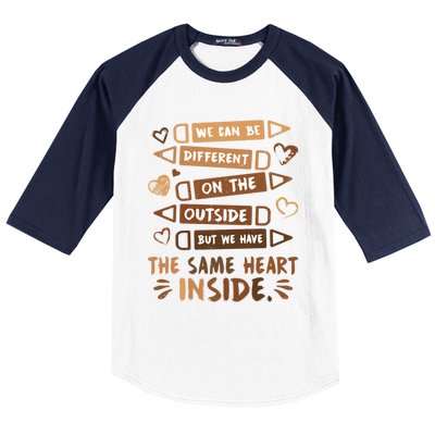 Same Heart Inside Black History Month Africa Juneteenth Gift Baseball Sleeve Shirt