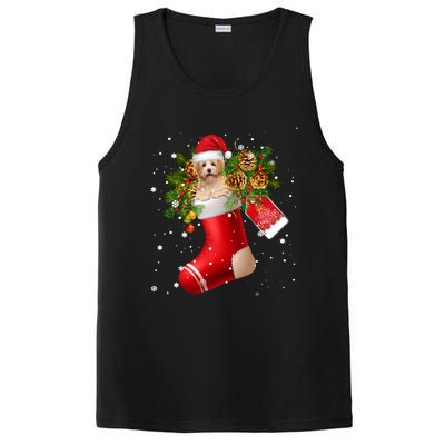 Santa Havanese In Christmas Sock Pajama Meaningful Gift PosiCharge Competitor Tank