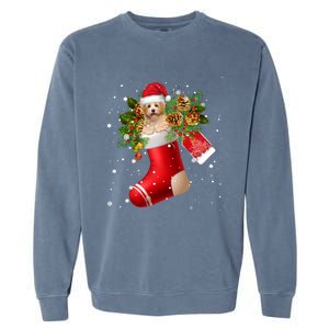 Santa Havanese In Christmas Sock Pajama Meaningful Gift Garment-Dyed Sweatshirt